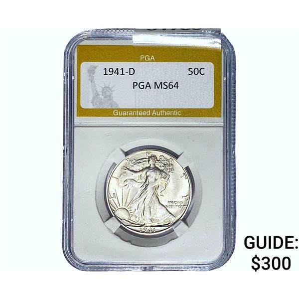 1941-D Walking Liberty Half Dollar PGA MS64