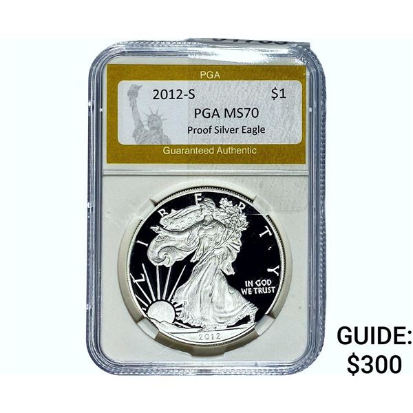 2012-S $1 Silver Eagle PGA MS70 Proof