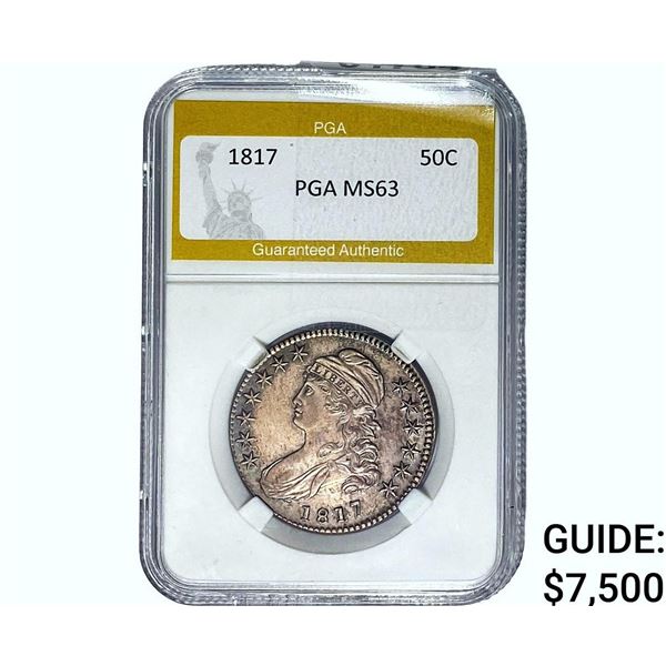 1817 Capped Bust Half Dollar PGA MS63