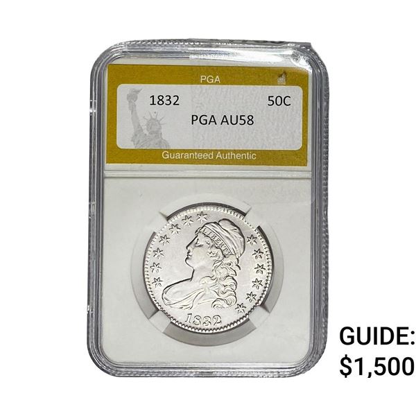 1832 Capped Bust Half Dollar PGA AU58