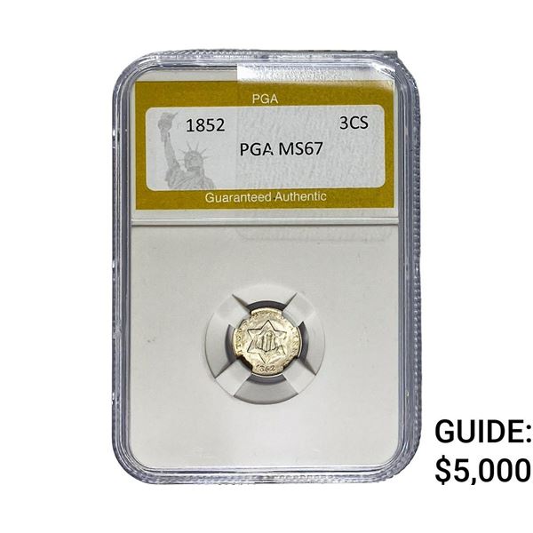 1852 Silver Three Cent PGA MS67