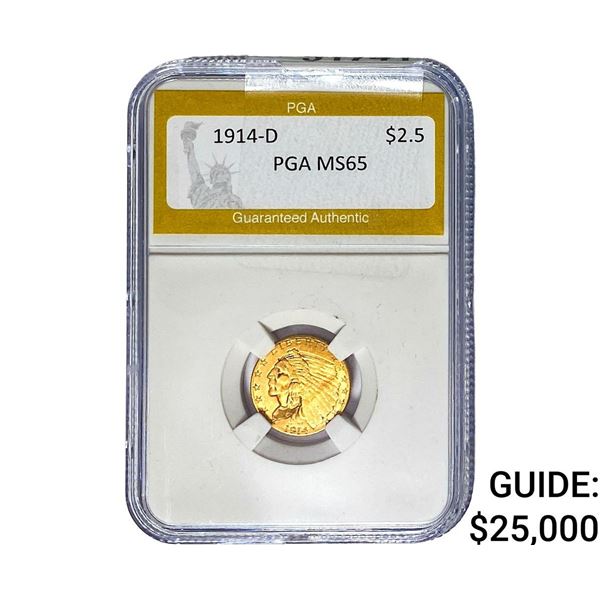1914-D $2.50 Gold Quarter Eagle PGA MS65