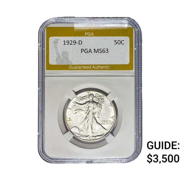 1929-D Walking Liberty Half Dollar PGA MS63