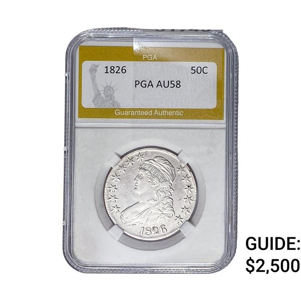 1826 Capped Bust Half Dollar PGA AU58