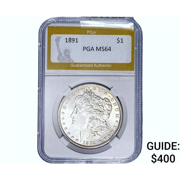 1891 Morgan Silver Dollar PGA MS64