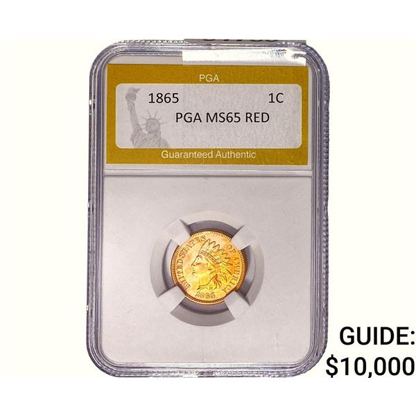 1865 Indian Head Cent PGA MS65 RED