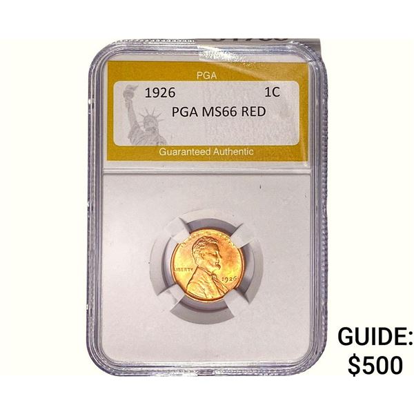 1926 Wheat Cent PGA MS66 RED
