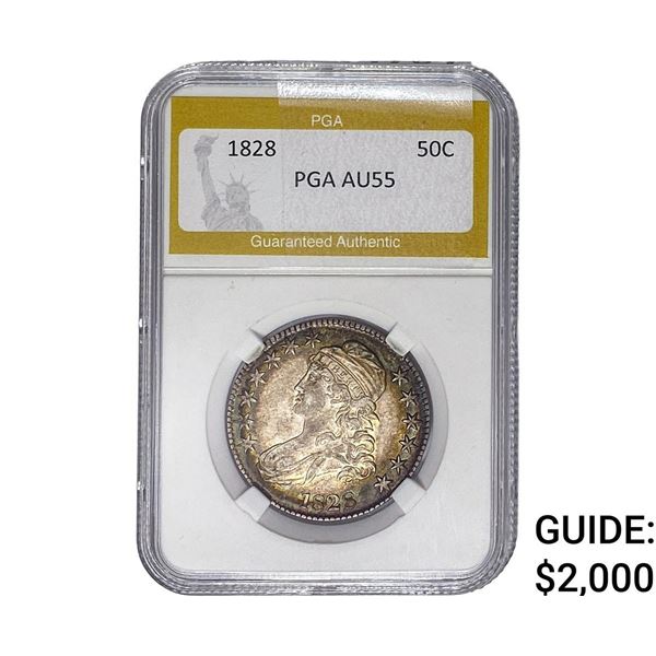 1828 Capped Bust Half Dollar PGA AU55