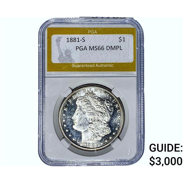 1881-S Morgan Silver Dollar PGA MS66 DMPL