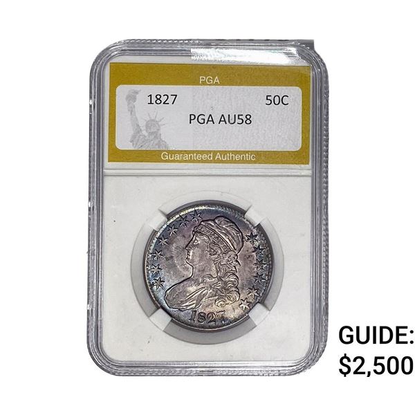 1827 Capped Bust Half Dollar PGA AU58