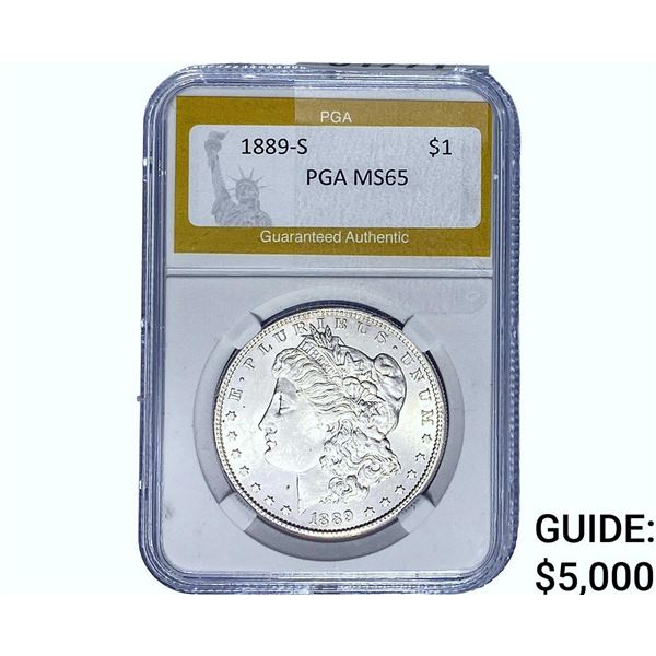 1889-S Morgan Silver Dollar PGA MS65