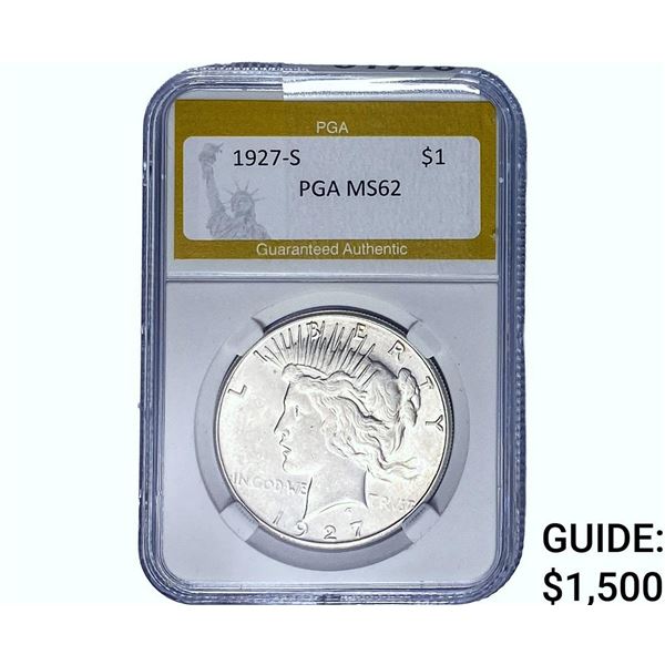 1927-S Silver Peace Dollar PGA MS62