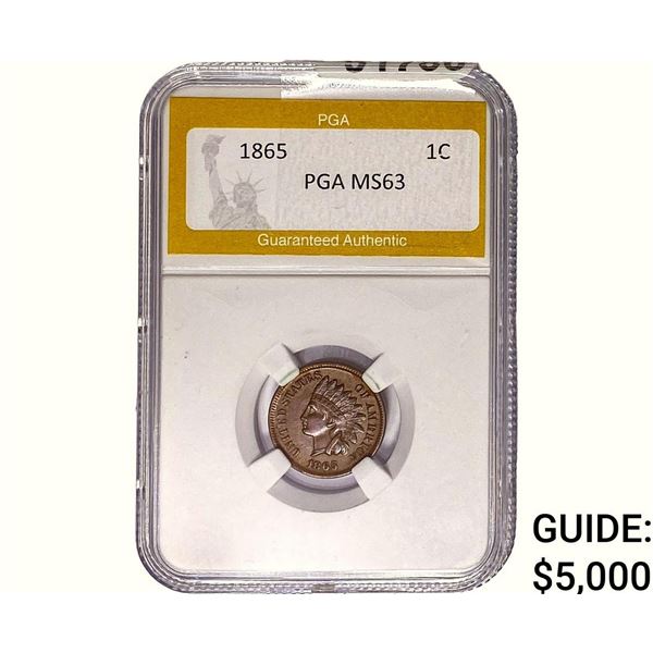 1865 Indian Head Cent PGA MS63