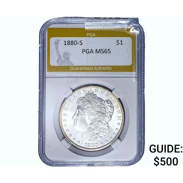 1880-S Morgan Silver Dollar PGA MS65