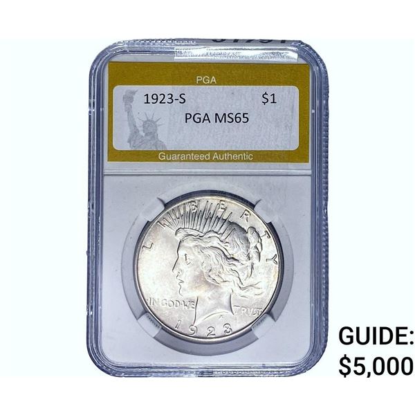 1923-S Silver Peace Dollar PGA MS65