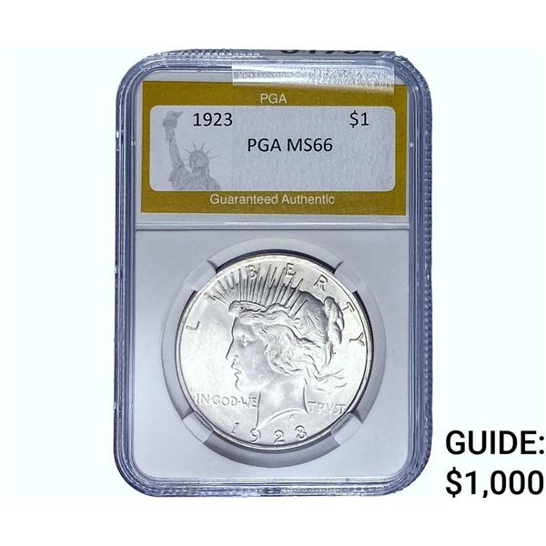 1923 Silver Peace Dollar PGA MS66