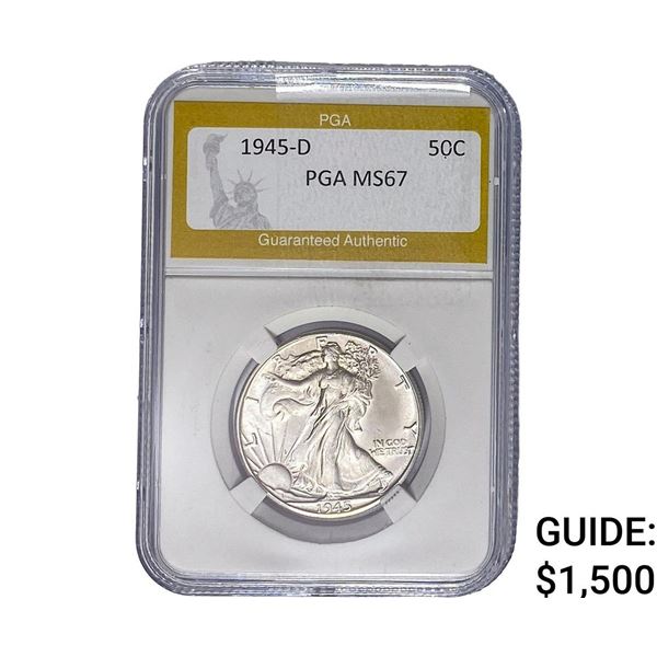 1945-D Walking Liberty Half Dollar PGA MS67