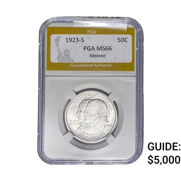 1923-S Monroe Half Dollar PGA MS66