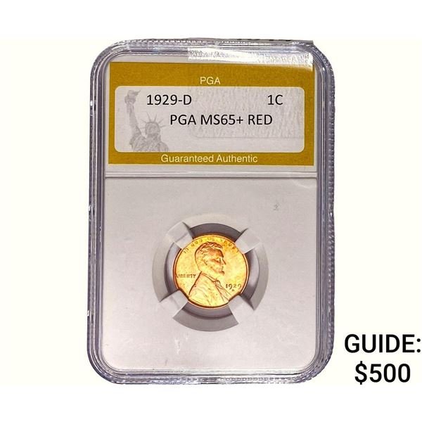 1929-D Wheat Cent PGA MS65+ RED