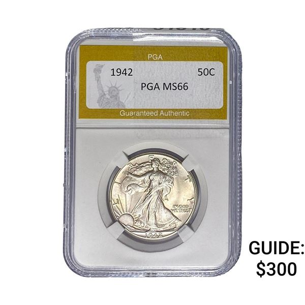 1942 Walking Liberty Half Dollar PGA MS66