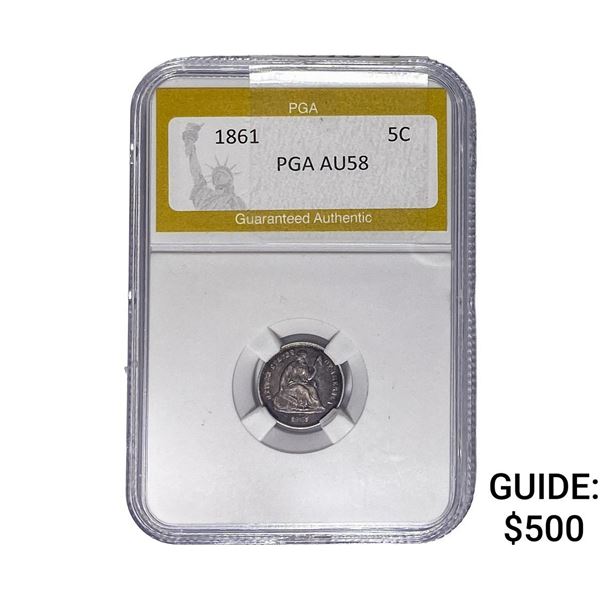 1961 Seated Liberty Half Dime PGA AU58