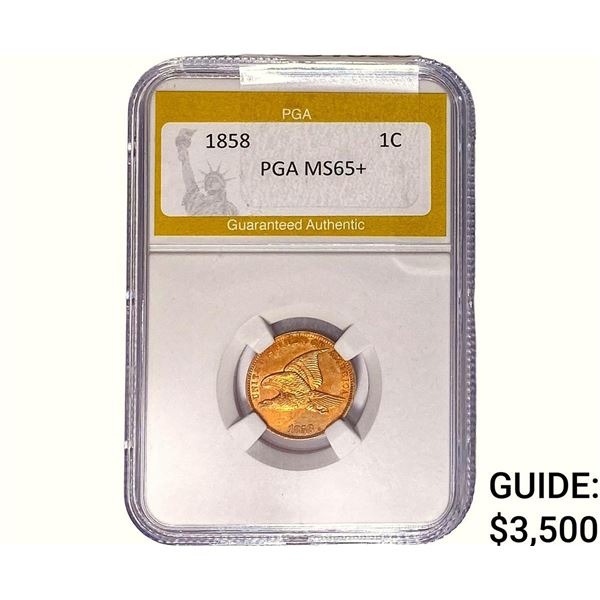 1858 Flying Eagle Cent PGA MS65+