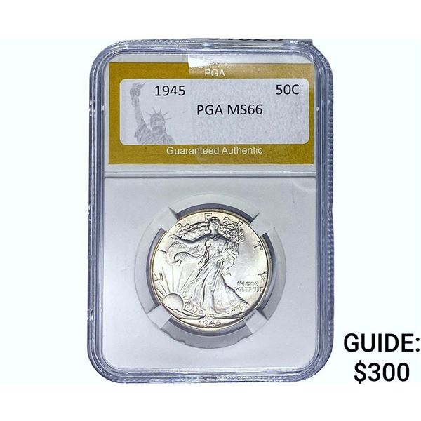 1945 Walking Liberty Half Dollar PGA MS66