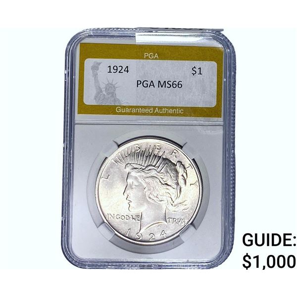 1924 Silver Peace Dollar PGA MS66
