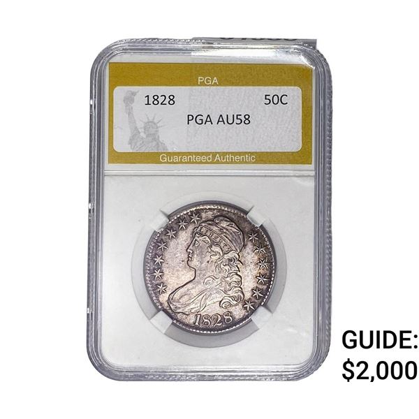 1828 Capped Bust Half Dollar PGA AU58