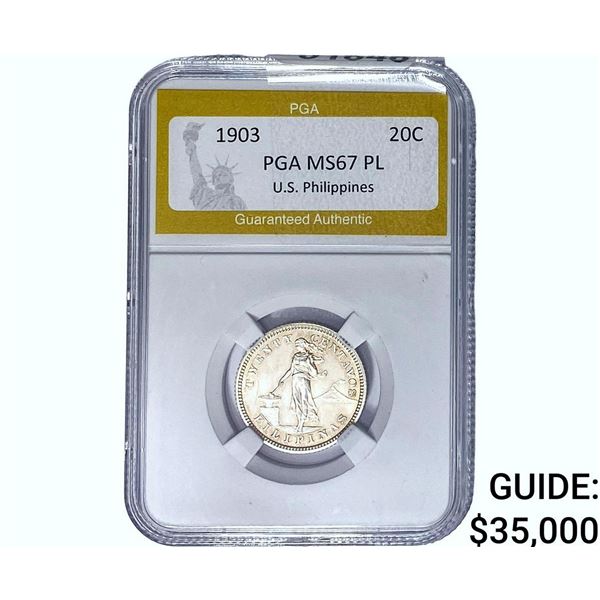 1903 Twenty Cent Piece PGA MS67 PL