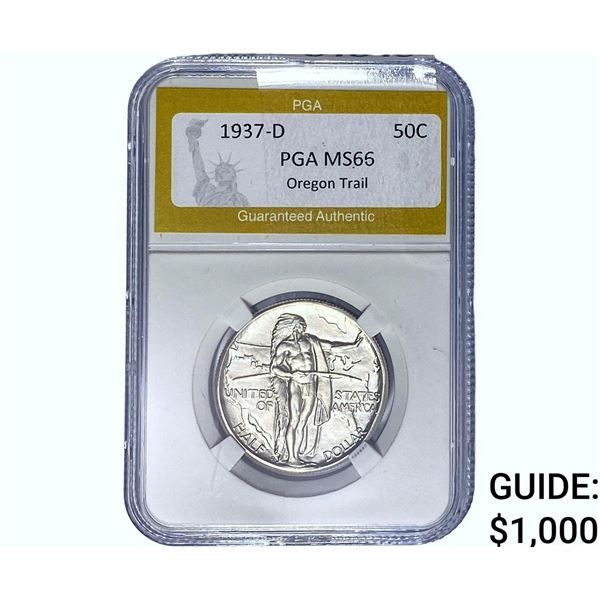 1937-D Oregon Trail Half Dollar PGA MS66