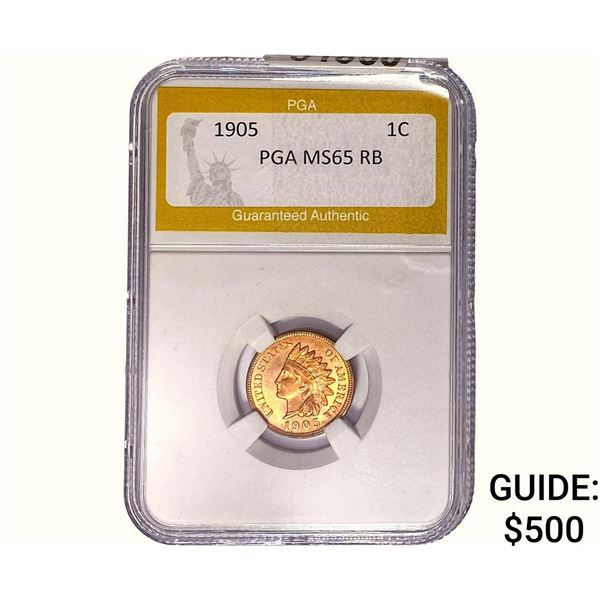 1905 Indian Head Cent PGA MS65 RB