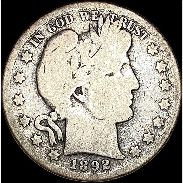 1892-S Silver Barber Half Dollar LIGHTLY CIRCULATED