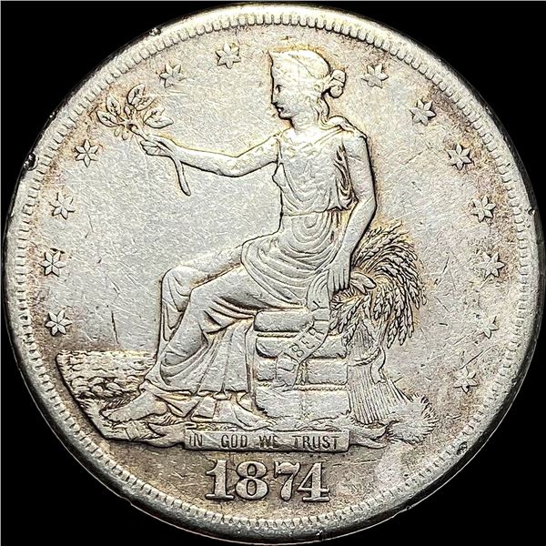1874-S Silver Trade Dollar LIGHTLY CIRCULATED