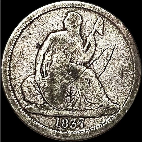 1837 Seated Liberty Dime No Stars NICELY CIRCULATED