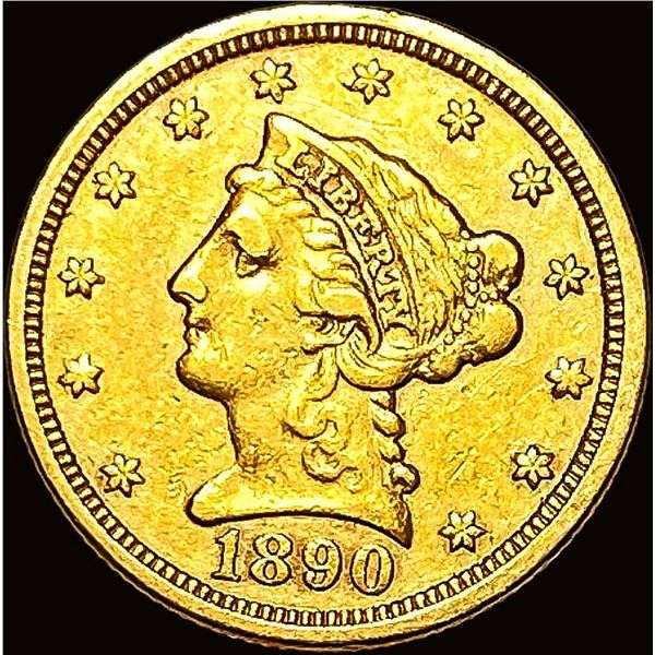 1890 Liberty Head Gold Quarter Eagle $2.50 LIGHTLY CIRCULATED