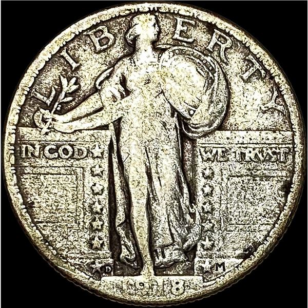 1918-D Silver Standing Liberty Quarter NEARLY UNCIRCULATED