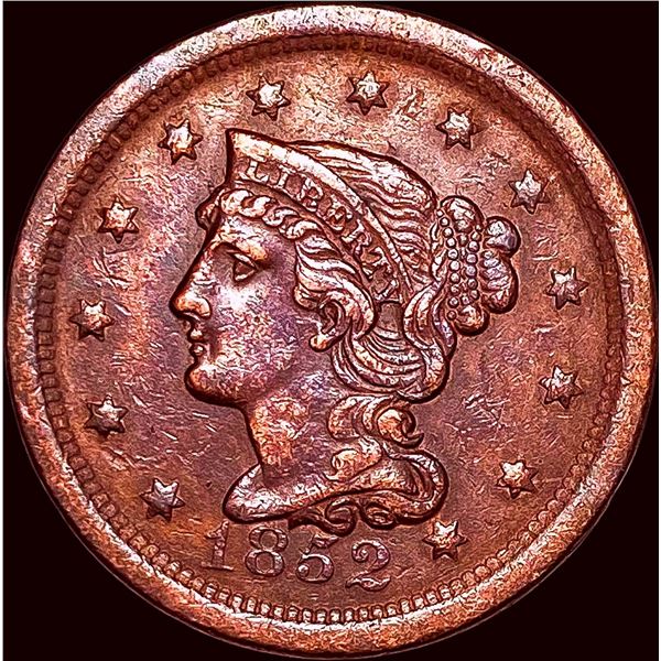 1852 Braided Hair Large Cent CLOSELY UNCIRCULATED