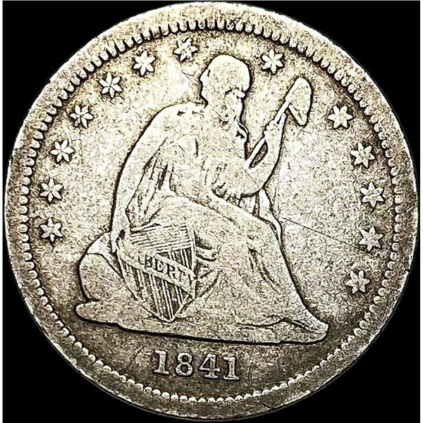 1841-O Silver Seated Liberty Quarter LIGHTLY CIRCULATED