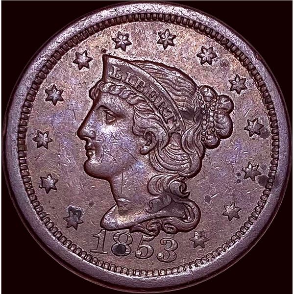 1853 Braided Hair Large Cent CLOSELY UNCIRCULATED