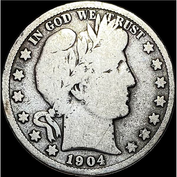 1904-S Silver Barber Half Dollar NICELY CIRCULATED