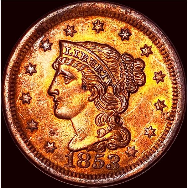 1853 RB Braided Hair Large Cent UNCIRCULATED