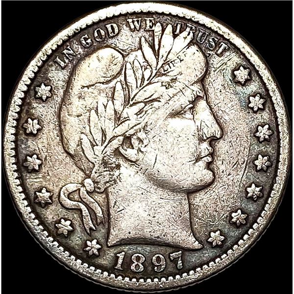 1897-O Silver Barber Quarter NEARLY UNCIRCULATED