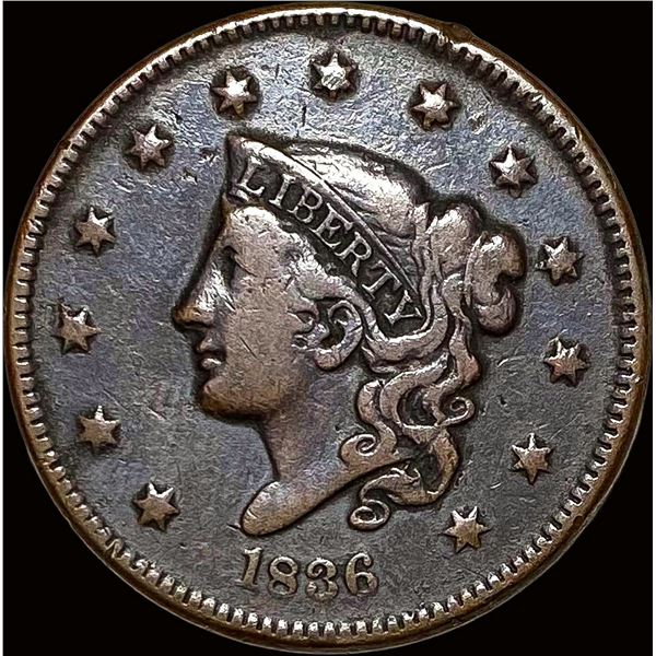 1836 Coronet Head Large Cent LIGHTLY CIRCULATED
