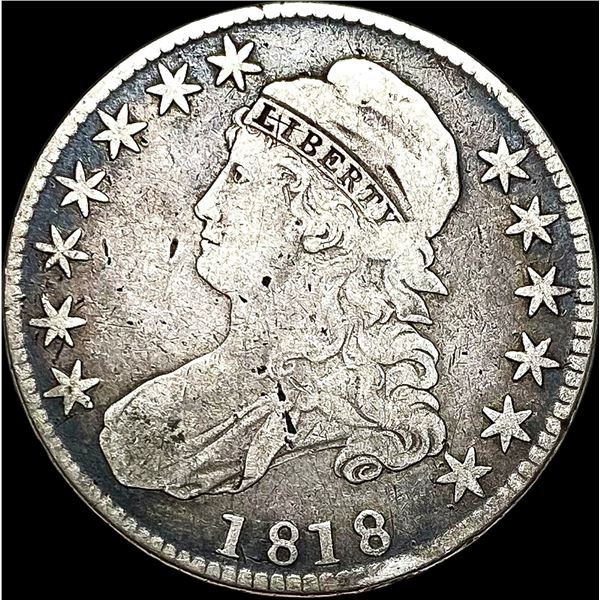 1818 Silver Capped Bust Half Dollar LIGHTLY CIRCULATED