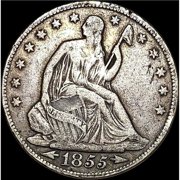 1855-O Silver Seated Liberty Half Dollar NEARLY UNCIRCULATED