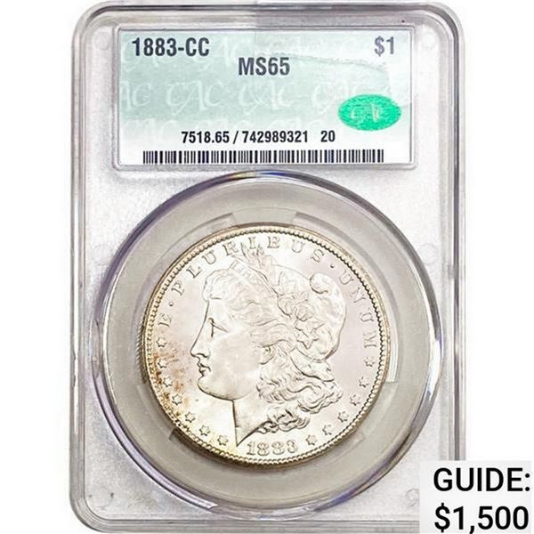 1883-CC Morgan Silver Dollar CAC MS65  MS65