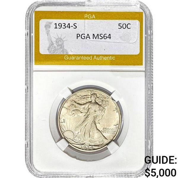 1934-S Walking Liberty Half Dollar PGA MS64