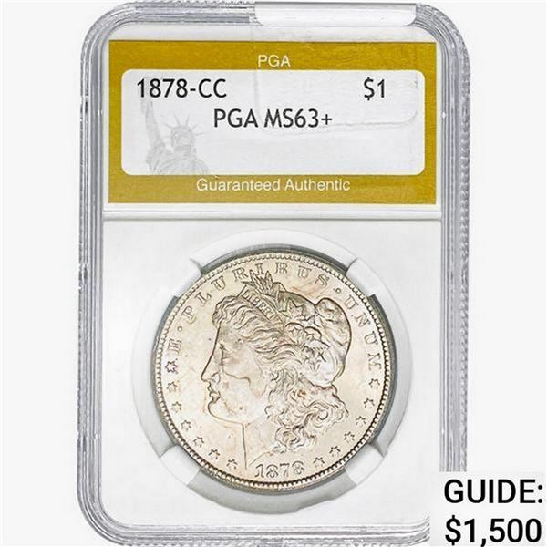 1878-CC Morgan Silver Dollar PGA MS63+
