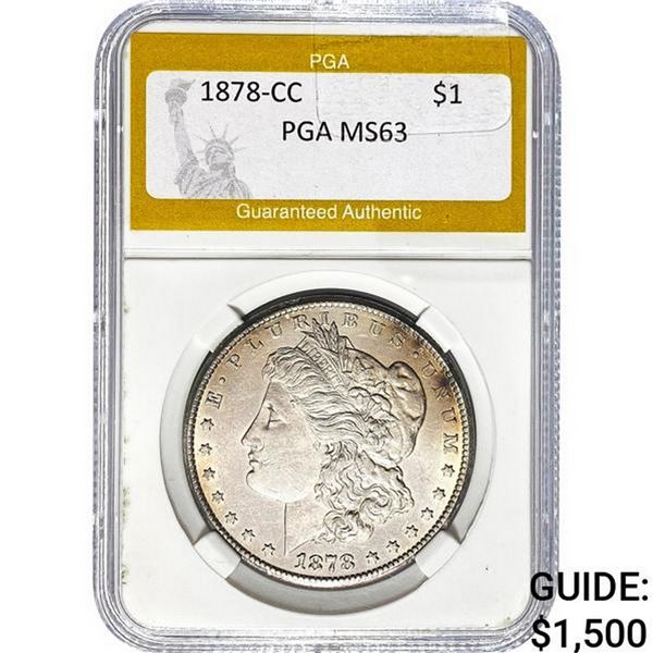 1878-CC Morgan Silver Dollar PGA MS63